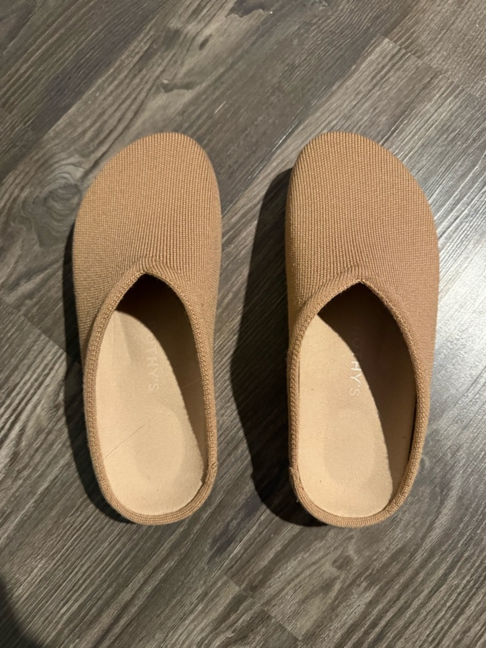 Rothy's Tan Knit Slip-On Mules